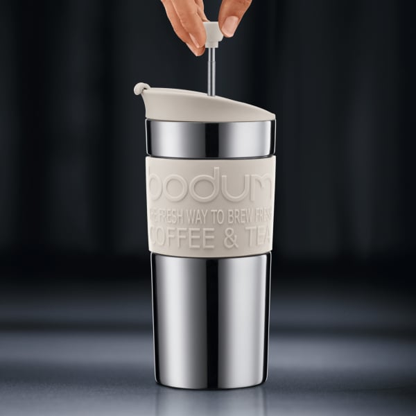 BODUM TRAVEL PRESS SET COFFEE MAKER, 0.35 L, 12 OZ - OFF WHITE - The Coffee Machine Collective
