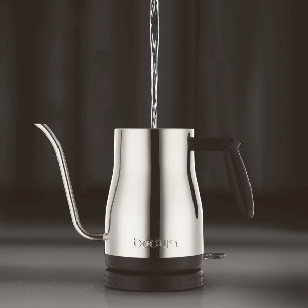 BODUM BISTRO ELECTRIC GOOSENECK WATER KETTLE - SILVER S/S 1L, 34OZ - The Coffee Machine Collective